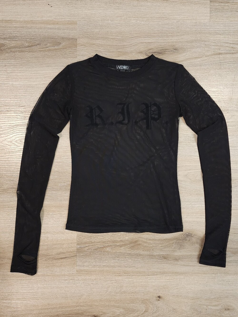 DollsKill Widow R.I.P. Mesh Long Sleeve T-Shirt